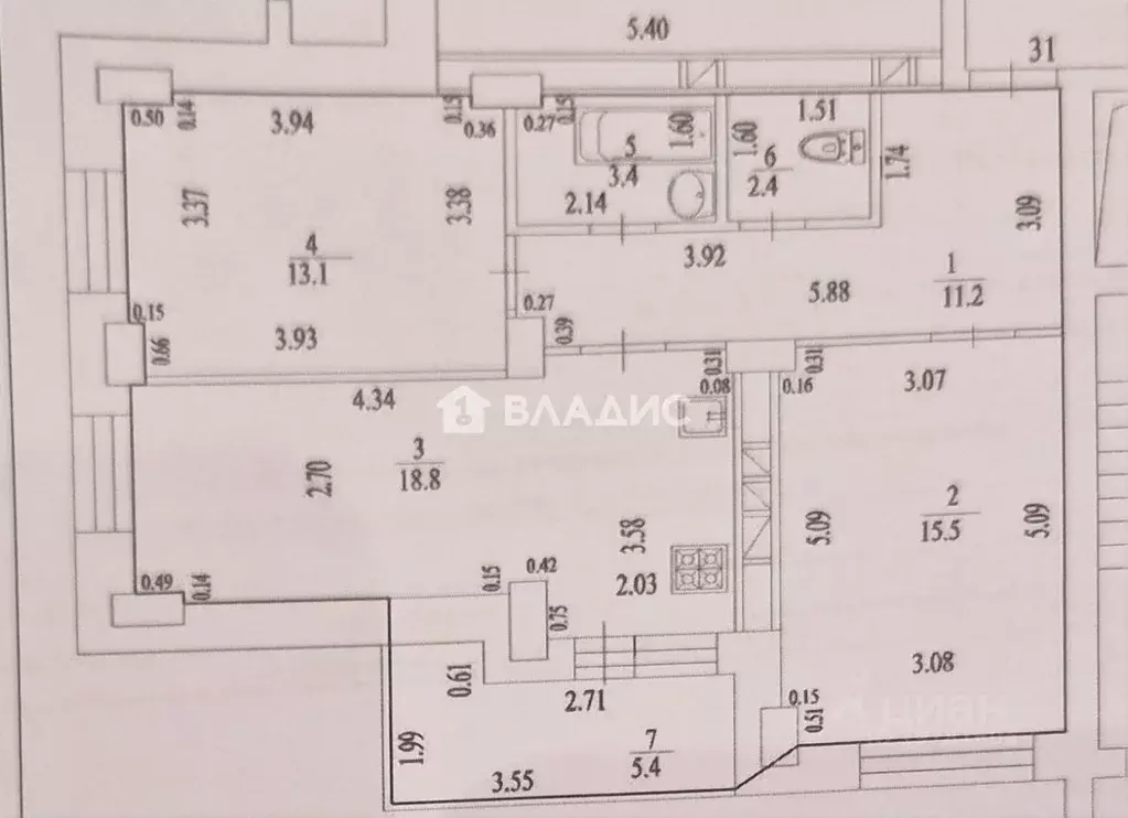 2-к кв. Башкортостан, Уфа ул. Габдуллы Амантая, 12к3 (64.4 м) - Фото 2