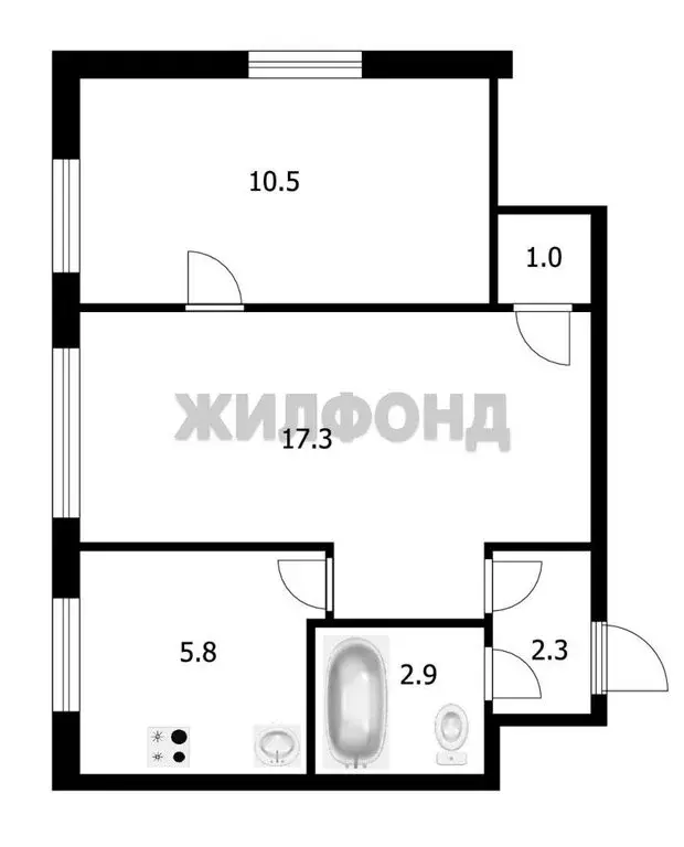 2-комнатная квартира: Борзя, улица Богдана Хмельницкого, 12 (39.8 м) - Фото 1