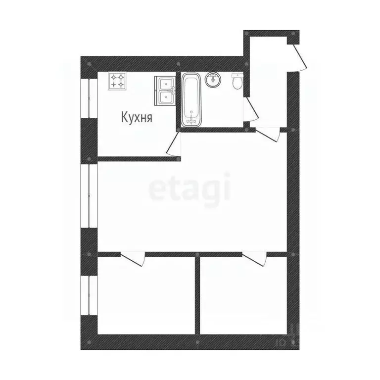 2-к кв. Иркутская область, Иркутск Коммунистическая ул., 60А (44.1 м) - Фото 1