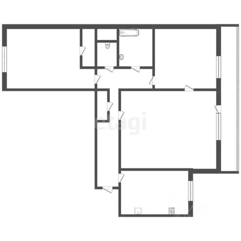 3-к кв. Томская область, Томск ул. Смирнова, 30 (60.9 м) - Фото 2