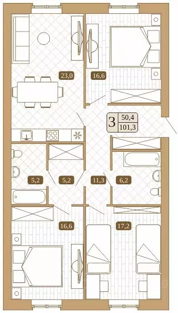 3-к кв. Московская область, Сергиев Посад ул. Авраамия Палицына, 4 ... - Фото 1