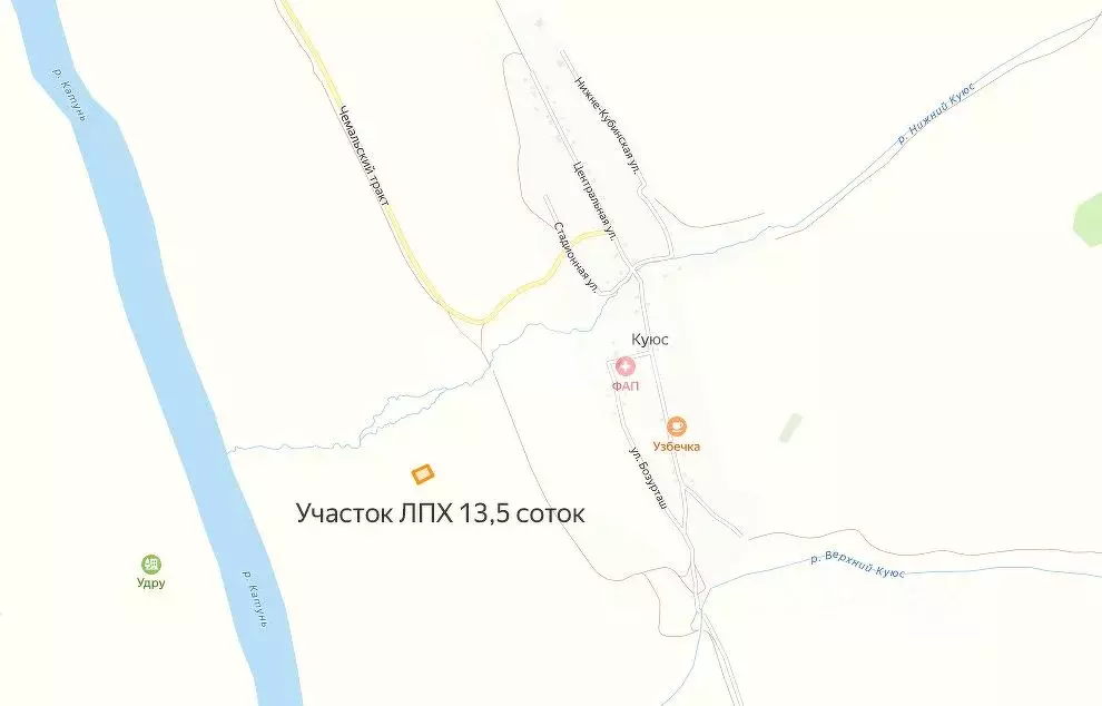 Участок в Алтай, Чемальский район, с. Куюс  (13.5 сот.) - Фото 1