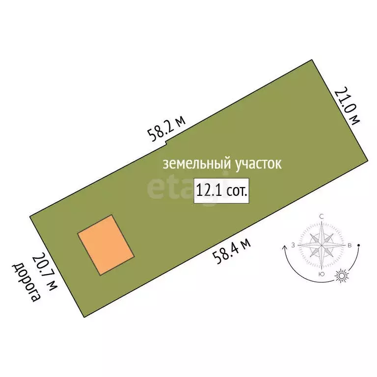 Участок в Орлиное, Каштановая улица (12 м) - Фото 1