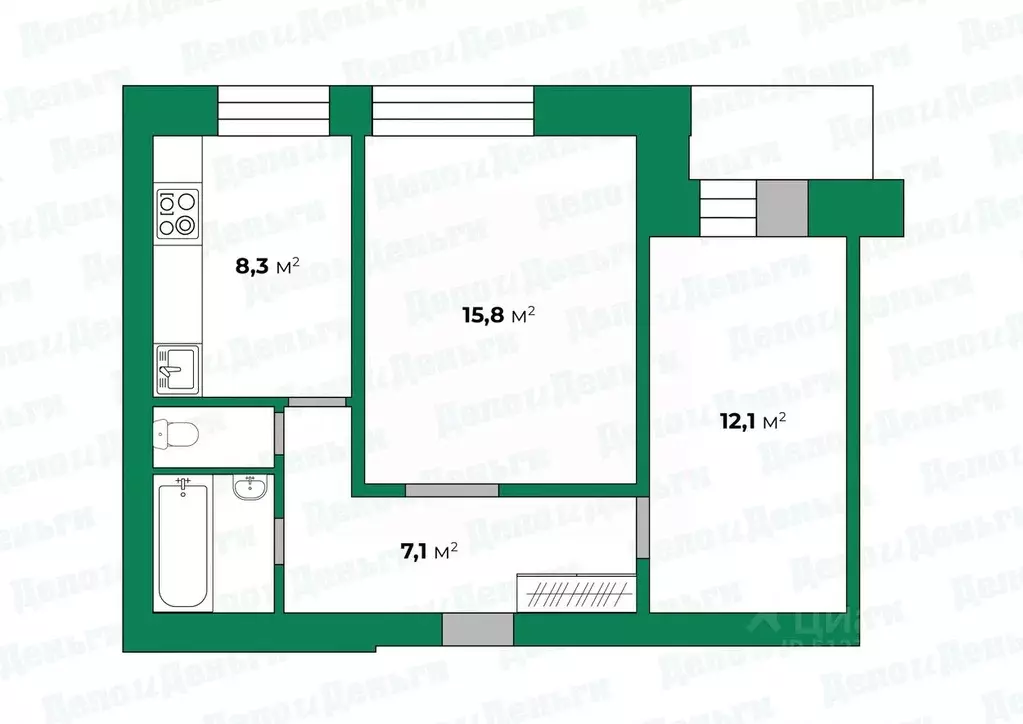 2-к кв. Кировская область, Киров ул. Физкультурников, 14 (47.8 м) - Фото 0