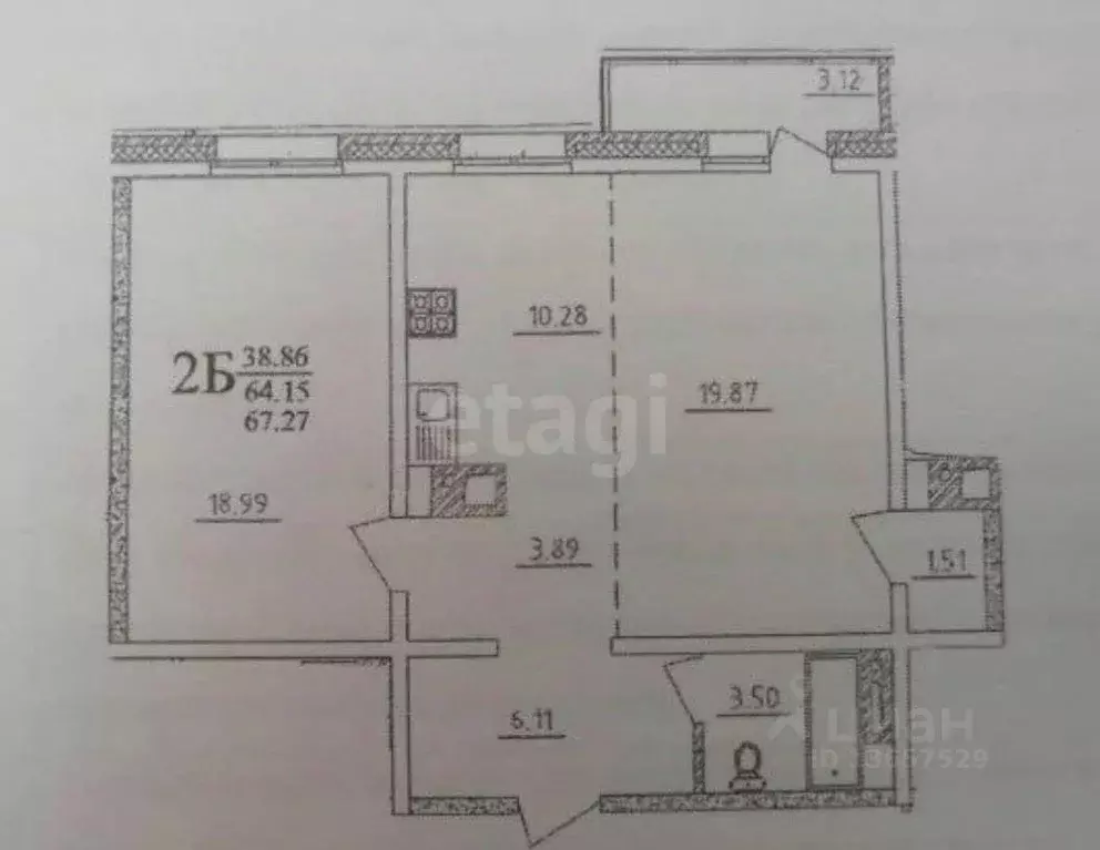 2-к кв. Иркутская область, Иркутск Байкальская ул., 301 (64.3 м) - Фото 2