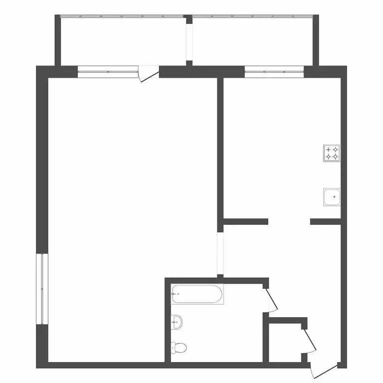 1-комнатная квартира: Тюмень, улица Федюнинского, 5 (35.8 м) - Фото 1