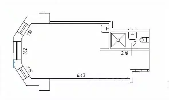 Студия Санкт-Петербург Приморский просп., 6 (26.4 м) - Фото 1