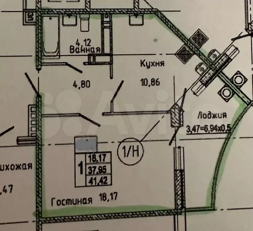 1-к. квартира, 42 м, 11/21 эт. - Фото 0