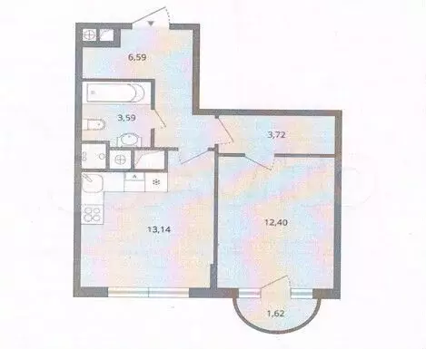 1-к. квартира, 41 м, 5/10 эт. - Фото 0