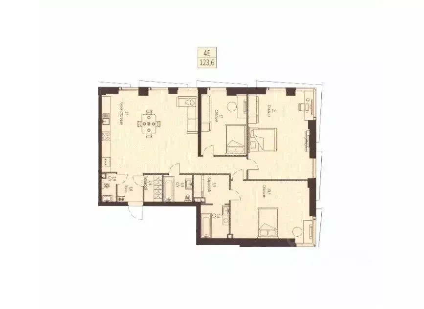 4-к кв. Москва Севастопольский просп., 22А (123.6 м) - Фото 2