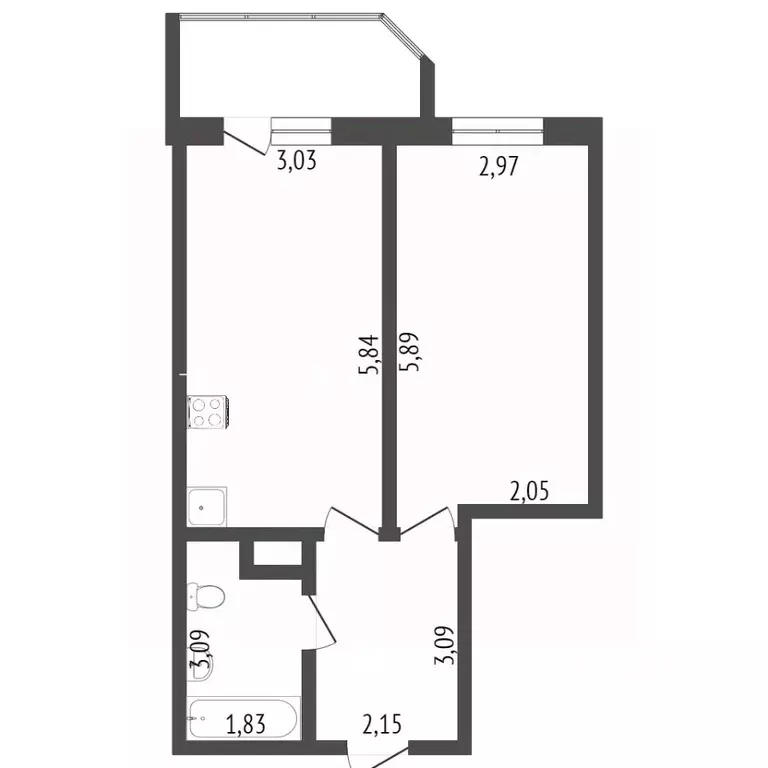 1-к кв. Ханты-Мансийский АО, Сургут тракт Югорский, 4 (37.1 м) - Фото 1