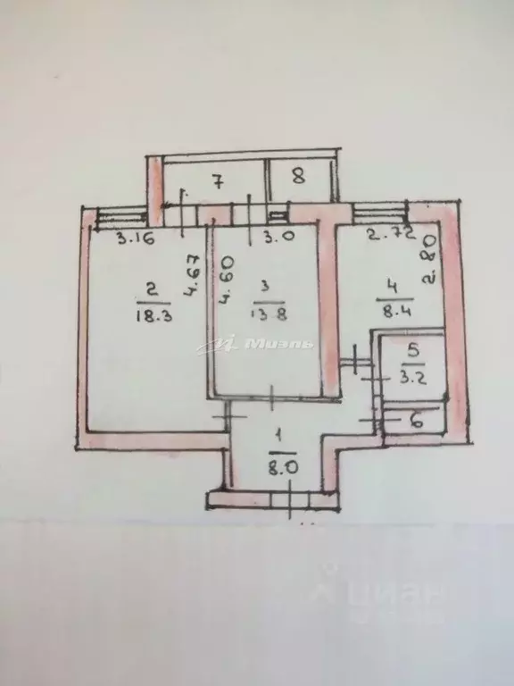2-к кв. Крым, Симферополь ул. Лексина, 1 (53.0 м) - Фото 2