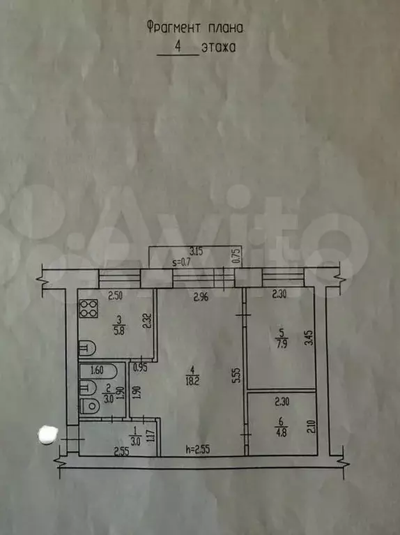 2-к. квартира, 42,7 м, 4/5 эт. - Фото 0