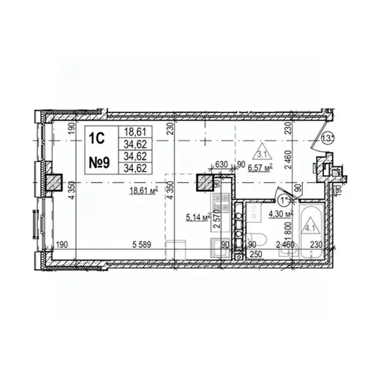 Студия Приморский край, Уссурийск Семь Ветров мкр, Уссури Парк жилой ... - Фото 1
