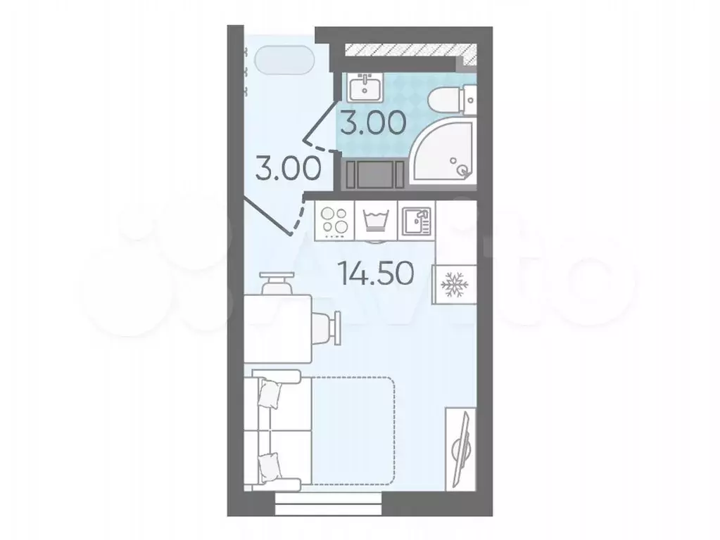 Квартира-студия, 20,5 м, 15/25 эт. - Фото 0