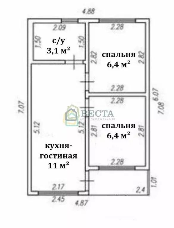 Дом в посёлок Мельниково, Родниковая улица, 32 (30.8 м) - Фото 2