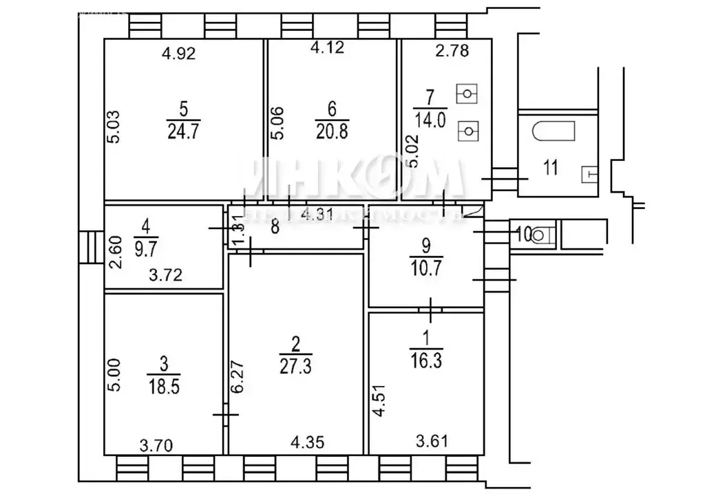 6-комнатная квартира: Москва, улица Петровка, 17с2 (154.6 м) - Фото 1