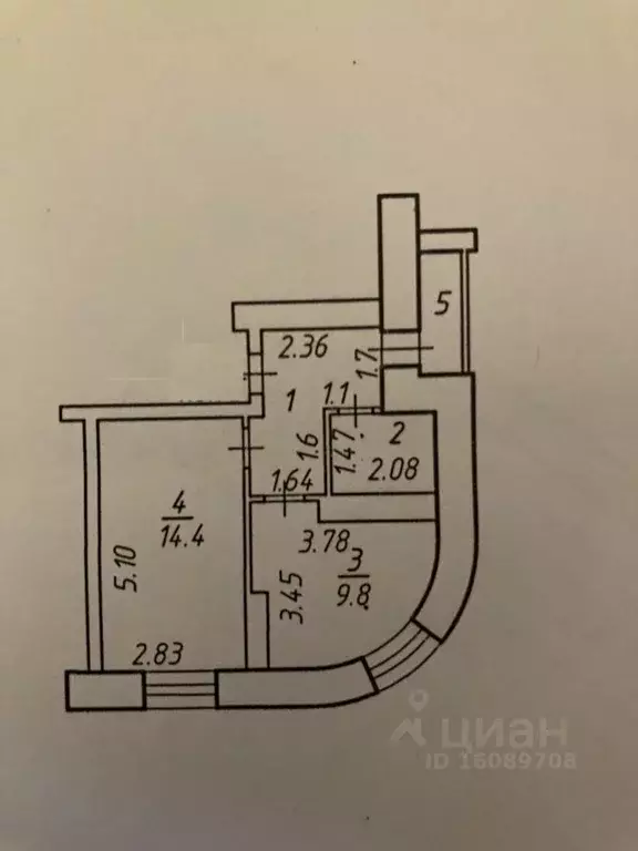 1-к кв. Белгородская область, Белгород ул. Макаренко, 28 (34.0 м) - Фото 1