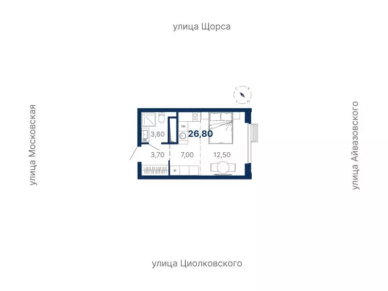 Квартира-студия: Екатеринбург, Московская улица, 249/2 (26.8 м) - Фото 0