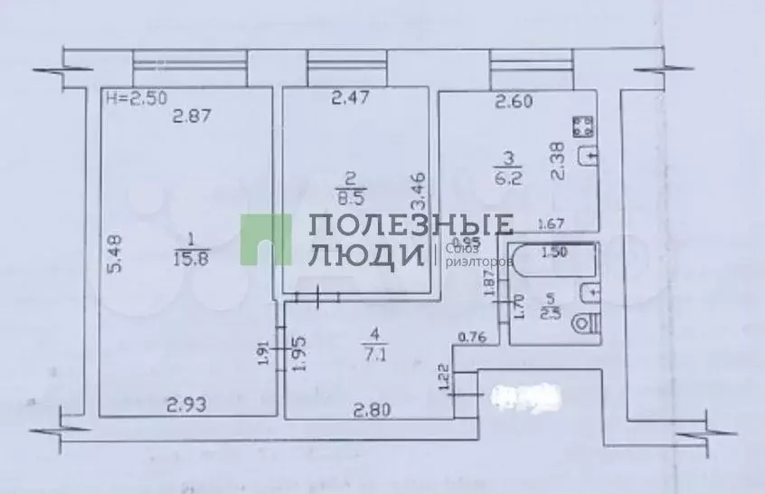 2-к. квартира, 40,1 м, 1/2 эт. - Фото 0