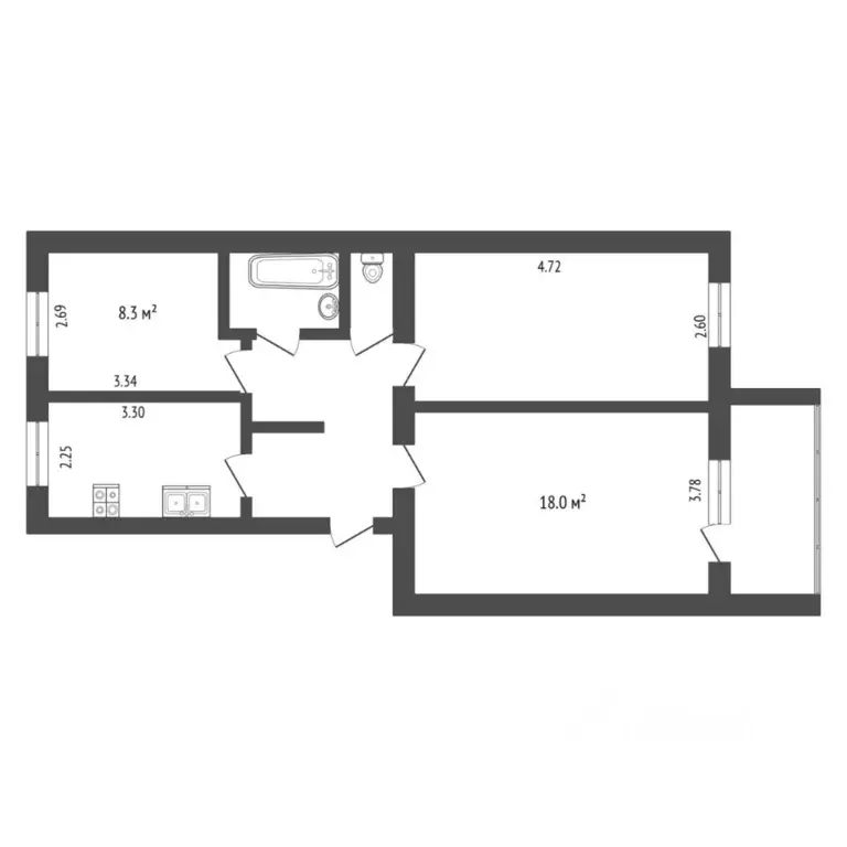 3-к кв. Тюменская область, Тюмень Магнитогорская ул., 7 (54.0 м) - Фото 2