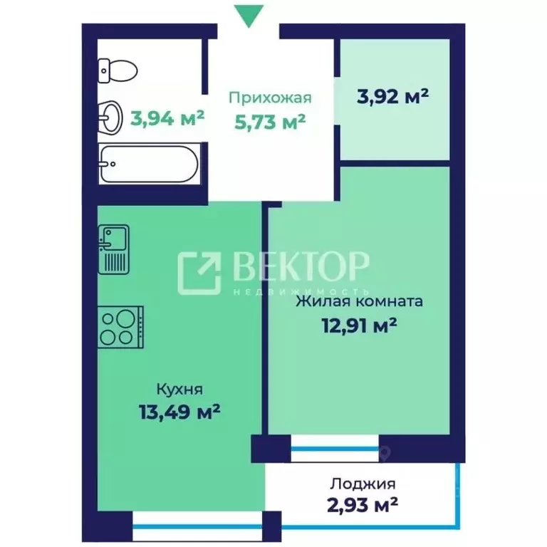 1-к кв. Ярославская область, Ярославль Чернопрудная ул., 15 (41.46 м) - Фото 2