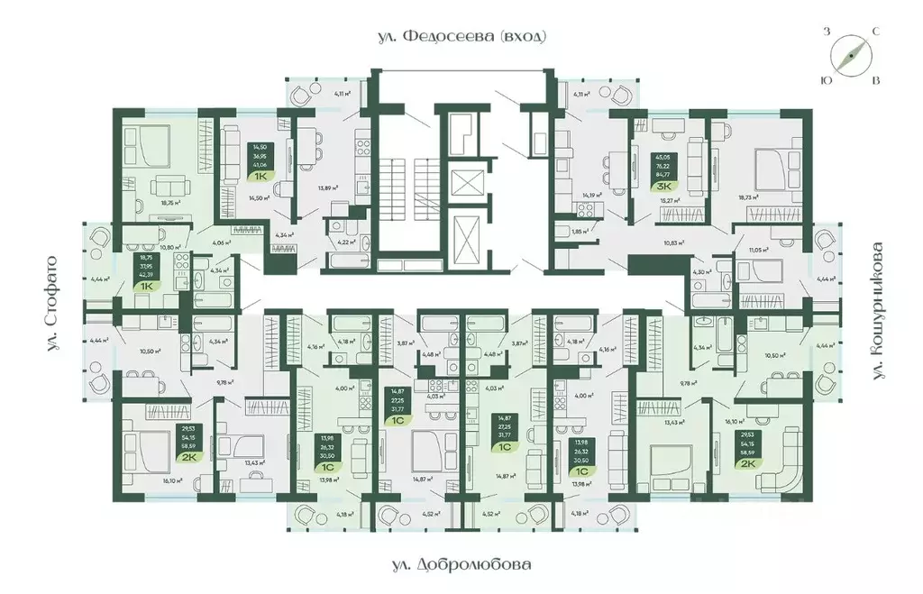 3-к кв. Новосибирская область, Новосибирск  (84.77 м) - Фото 2