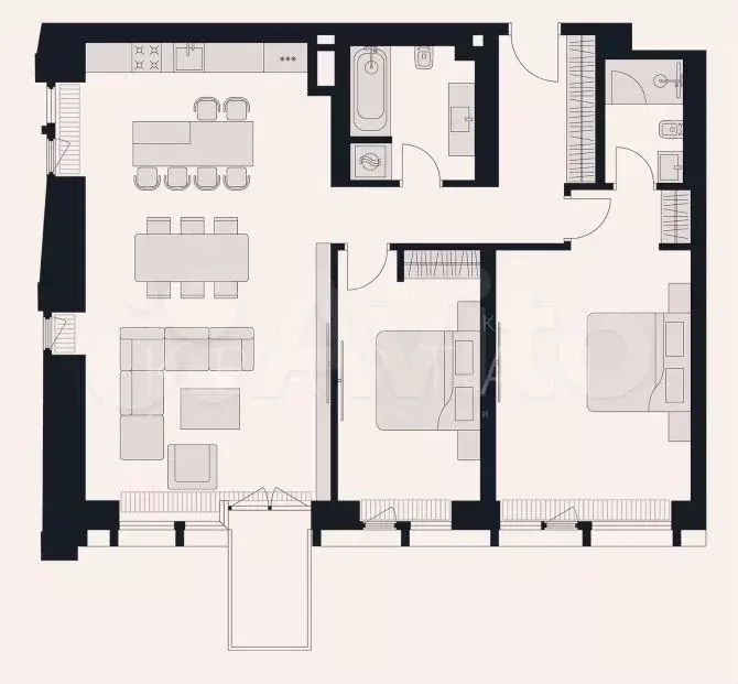 3-к. квартира, 117 м, 3/12 эт. - Фото 0
