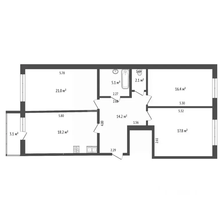 3-к кв. Мордовия, Саранск Волгоградская ул., 46 (94.8 м) - Фото 2
