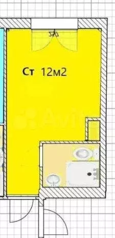 Квартира-студия, 12 м, 1/9 эт. - Фото 0