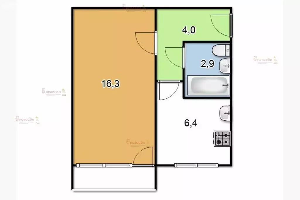 1-комнатная квартира: Екатеринбург, улица Белинского, 226к5 (30 м) - Фото 0