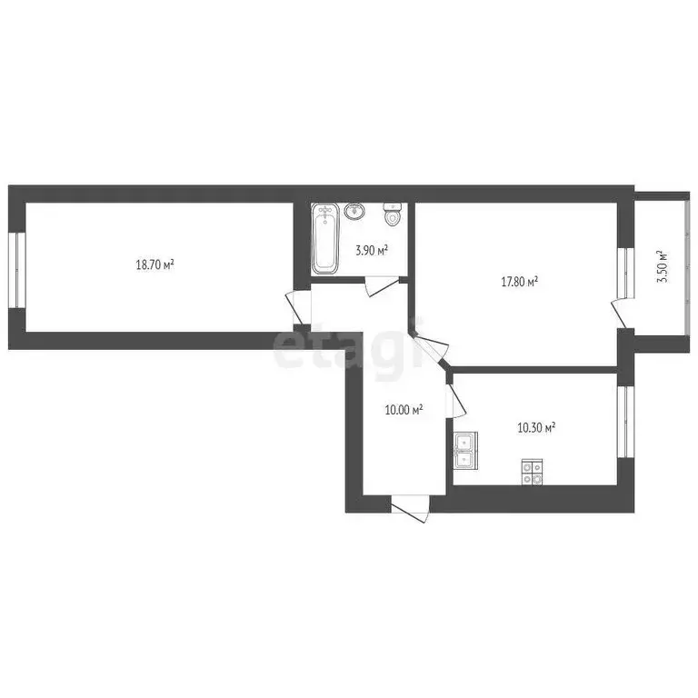 2-комнатная квартира: деревня Красненькая, Совхозная улица, 210к3 ... - Фото 0