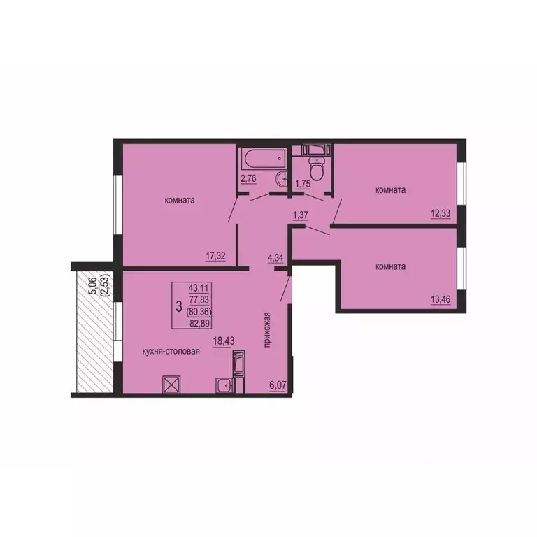 3-к кв. Челябинская область, Челябинский городской округ, пос. ... - Фото 1