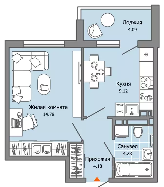 1-к кв. Ульяновская область, Ульяновск Город Новаторов жилой комплекс, ... - Фото 0