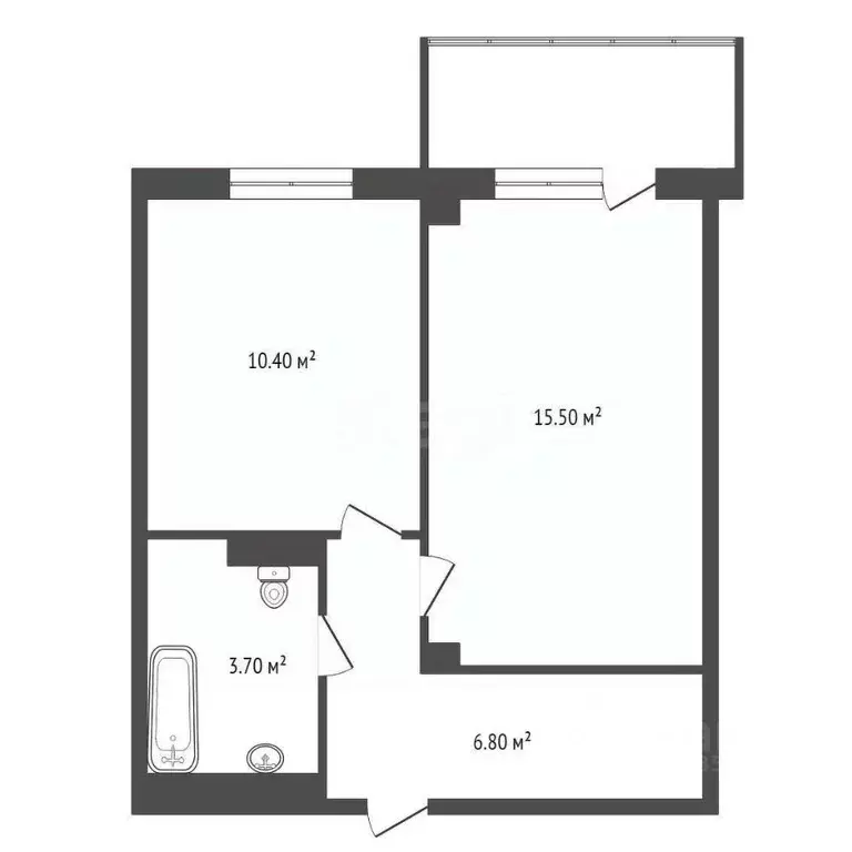 1-к кв. Красноярский край, Красноярск ул. Петра Подзолкова, 21 (37.8 ... - Фото 2