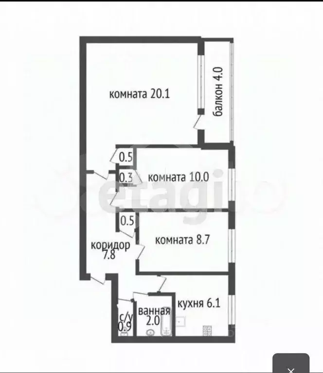 3-к кв. Санкт-Петербург просп. Космонавтов, 28К2 (57.1 м) - Фото 2