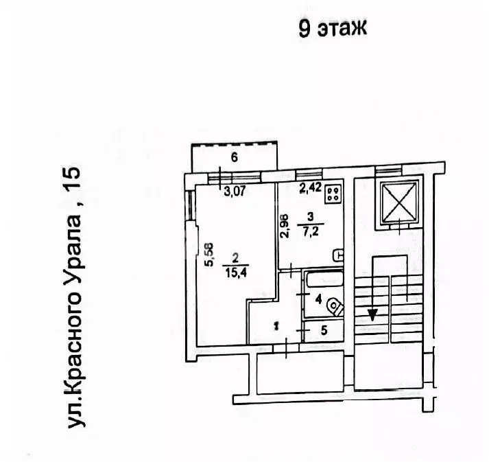 1-к кв. Челябинская область, Челябинск ул. Красного Урала, 15 (30.3 м) - Фото 2
