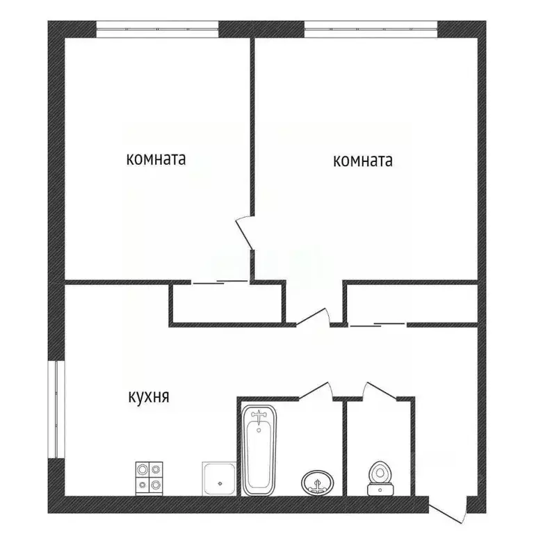 2-к кв. Ленинградская область, Киришский район, Будогощь пгт ул. ... - Фото 2