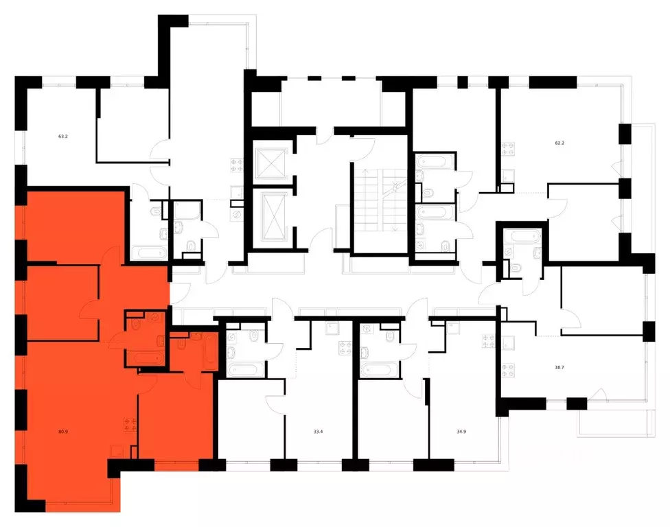 3-к кв. Москва ул. Маршала Прошлякова, 12к2с1 (80.9 м) - Фото 2