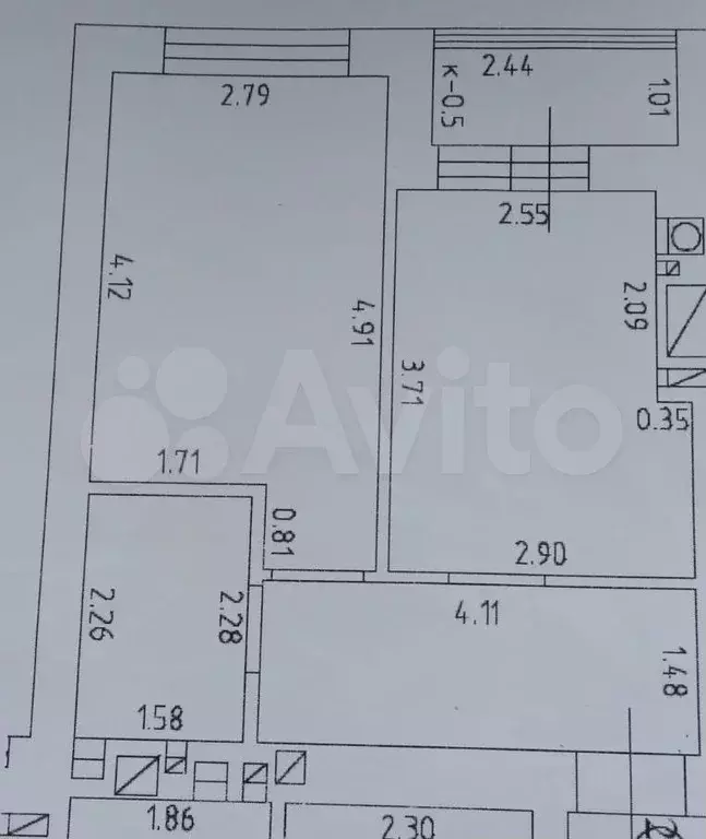 1-к. квартира, 34,6 м, 4/9 эт. - Фото 0
