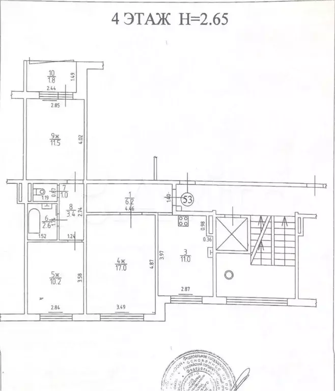 3-к. квартира, 63 м, 4/10 эт. - Фото 0