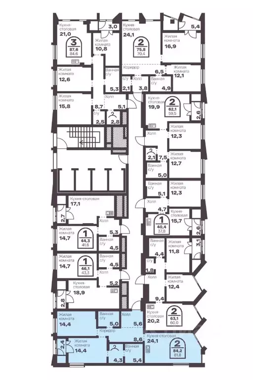 2-к кв. Челябинская область, Челябинск просп. Ленина, 19В (81.8 м) - Фото 1