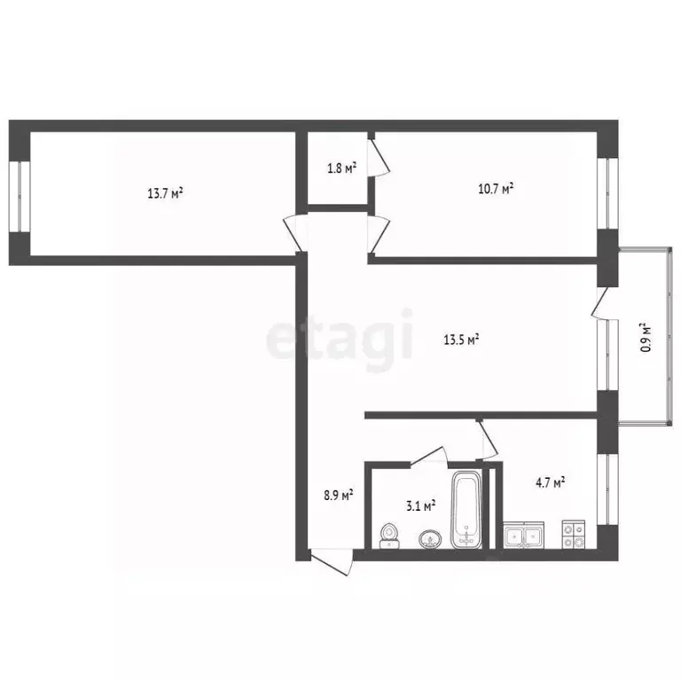 3-к кв. Марий Эл, Йошкар-Ола ул. Строителей, 9А (56.4 м) - Фото 1