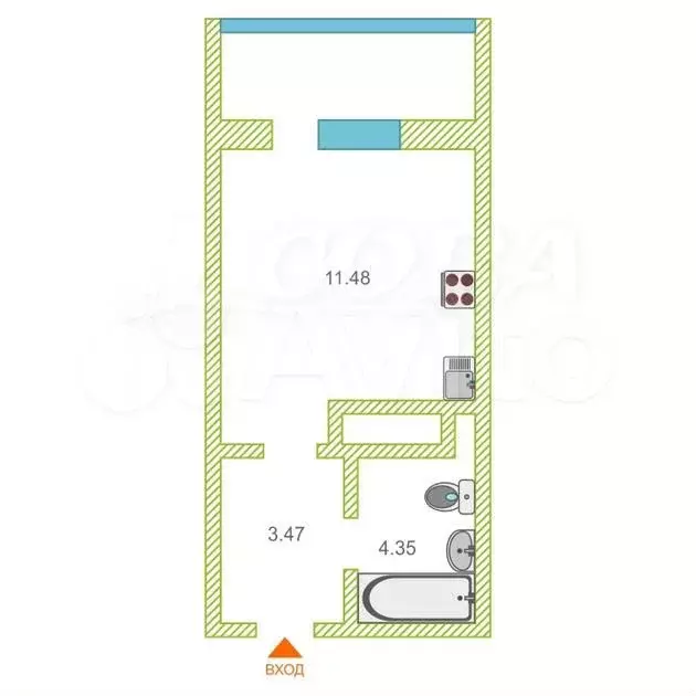 Квартира-студия, 20 м, 6/17 эт. - Фото 0