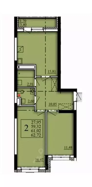 2-к кв. Башкортостан, Уфа Затон-Восточный жилрайон, Паруса жилой ... - Фото 0