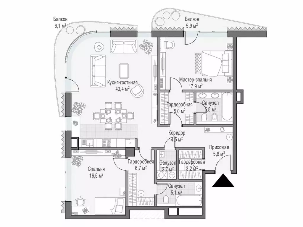 2-комнатная квартира: Москва, Большой Толмачёвский переулок, 5с1 ... - Фото 0