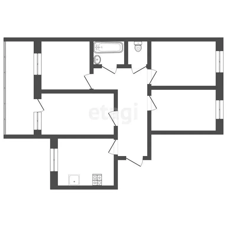 4-комнатная квартира: Тюмень, улица Циолковского, 15 (72.9 м) - Фото 1