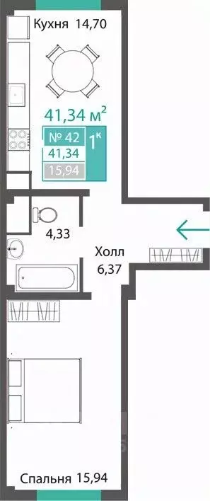 1-к кв. Крым, Симферопольский район, с. Мирное ПроПолис жилой комплекс ... - Фото 1