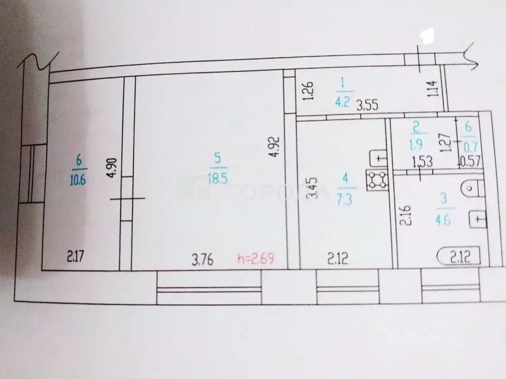 2-к кв. Алтайский край, Барнаул ул. Максима Горького, 64А (47.8 м) - Фото 2