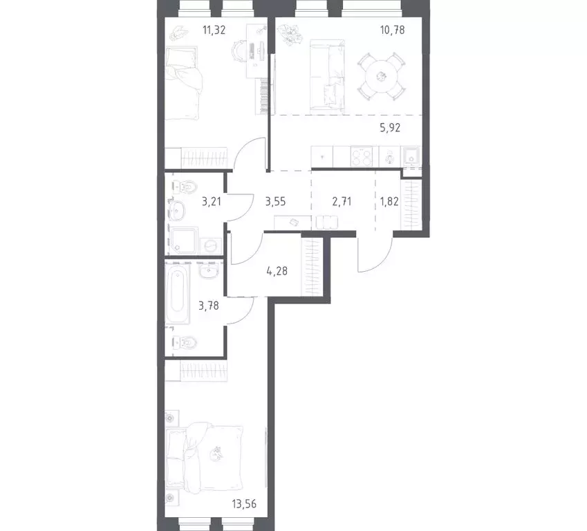 2-комнатная квартира: Уфа, жилой район Дёма, ЖК Новая Дёма, ЖК Урбан ... - Фото 0